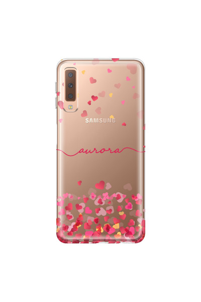 SAMSUNG - Galaxy A7 2018 - Soft Clear Case - Scattered Hearts