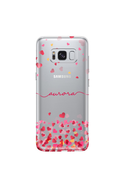 SAMSUNG - Galaxy S8 Plus - Soft Clear Case - Scattered Hearts