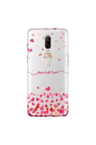 ONEPLUS - OnePlus 6 - Soft Clear Case - Scattered Hearts