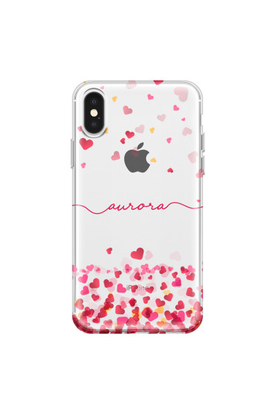 APPLE - iPhone X - Soft Clear Case - Scattered Hearts