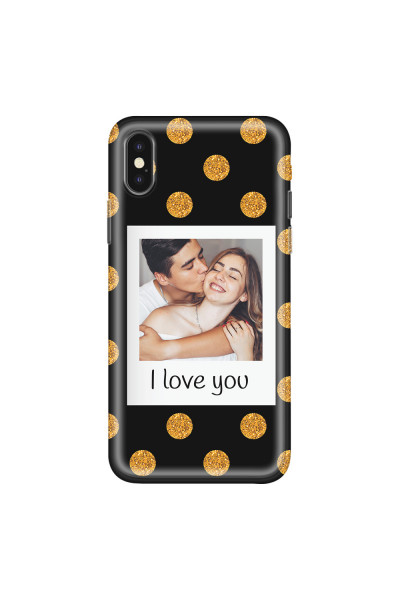 APPLE - iPhone XS Max - Soft Clear Case - Single Love Dots Photo