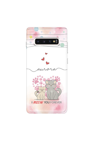 SAMSUNG - Galaxy S10 Plus - Soft Clear Case - I Meow You Forever