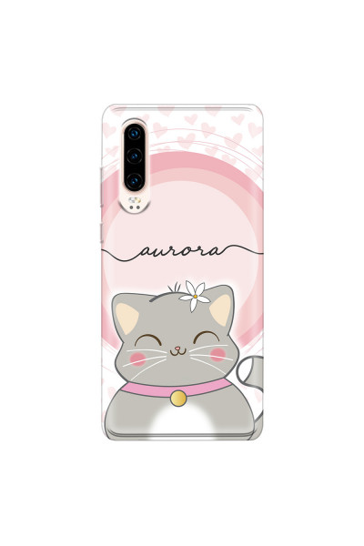 HUAWEI - P30 - Soft Clear Case - Kitten Handwritten