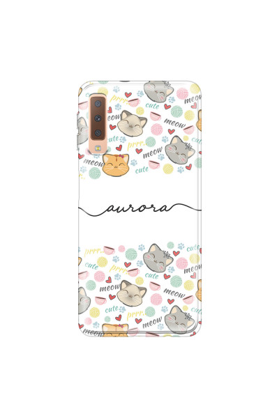 SAMSUNG - Galaxy A7 2018 - Soft Clear Case - Cute Kitten Pattern