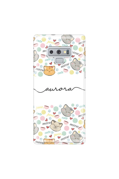 SAMSUNG - Galaxy Note 9 - Soft Clear Case - Cute Kitten Pattern