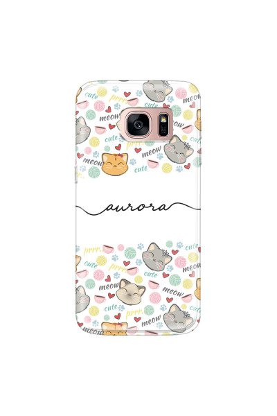 SAMSUNG - Galaxy S7 - Soft Clear Case - Cute Kitten Pattern
