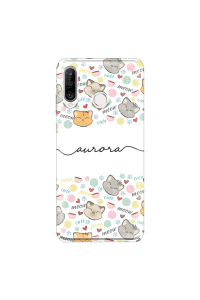 HUAWEI - P30 Lite - Soft Clear Case - Cute Kitten Pattern