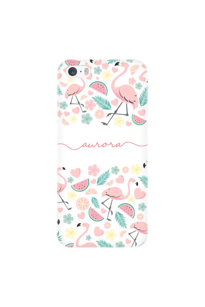 APPLE - iPhone 5S - 3D Snap Case - Clear Flamingo Handwritten
