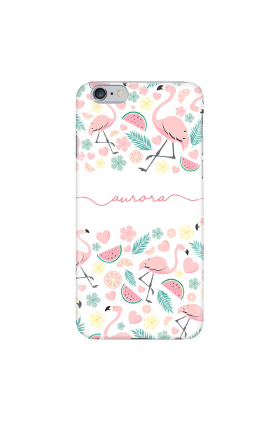APPLE - iPhone 6S - 3D Snap Case - Clear Flamingo Handwritten