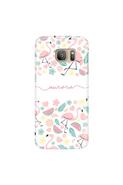SAMSUNG - Galaxy S7 - 3D Snap Case - Clear Flamingo Handwritten