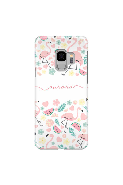 SAMSUNG - Galaxy S9 - 3D Snap Case - Clear Flamingo Handwritten