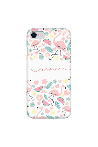 APPLE - iPhone 8 - 3D Snap Case - Clear Flamingo Handwritten