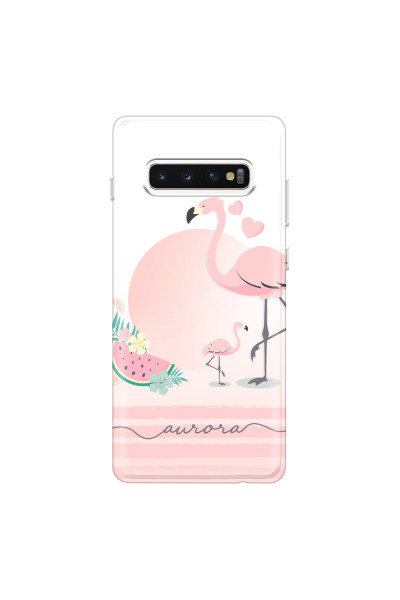 SAMSUNG - Galaxy S10 Plus - Soft Clear Case - Flamingo Vibes Handwritten