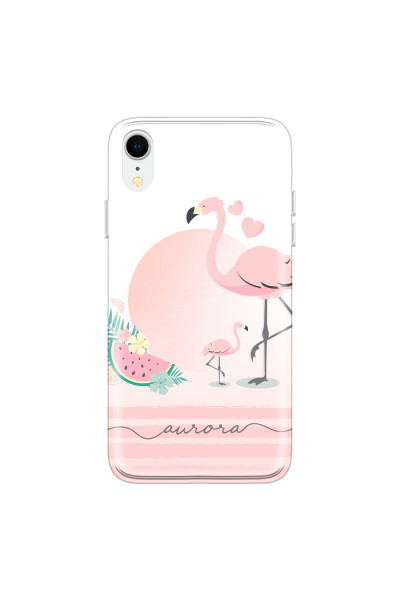 APPLE - iPhone XR - Soft Clear Case - Flamingo Vibes Handwritten