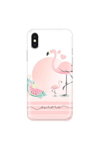 APPLE - iPhone XS Max - Soft Clear Case - Flamingo Vibes Handwritten