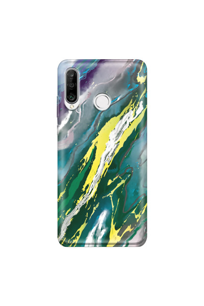 HUAWEI - P30 Lite - Soft Clear Case - Marble Rainforest Green