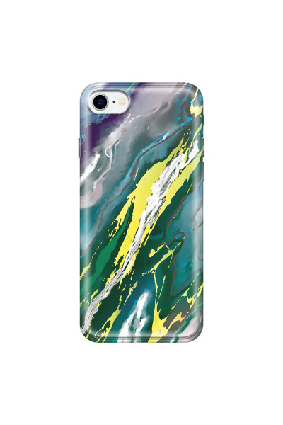 APPLE - iPhone 7 - Soft Clear Case - Marble Rainforest Green