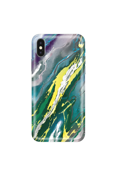 APPLE - iPhone XS Max - Soft Clear Case - Marble Rainforest Green