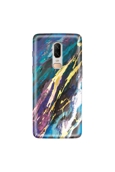 ONEPLUS - OnePlus 6 - Soft Clear Case - Marble Bahama Blue