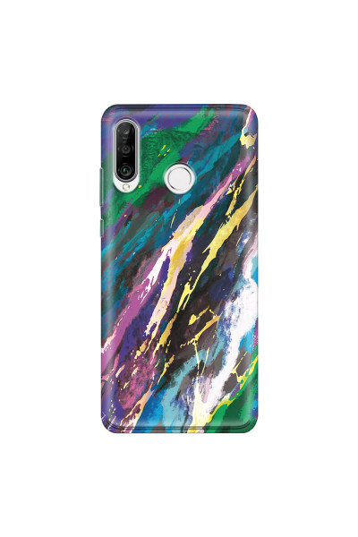 HUAWEI - P30 Lite - Soft Clear Case - Marble Emerald Pearl