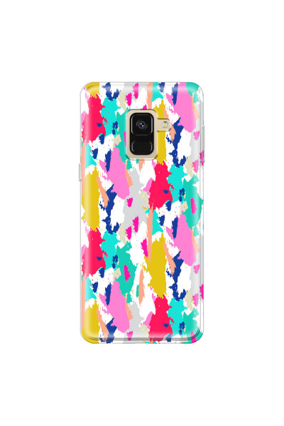 SAMSUNG - Galaxy A8 - Soft Clear Case - Paint Strokes