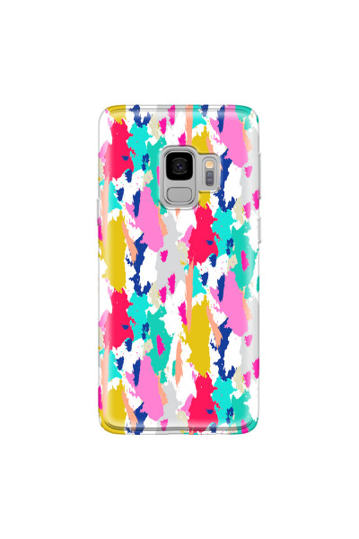 SAMSUNG - Galaxy S9 - Soft Clear Case - Paint Strokes