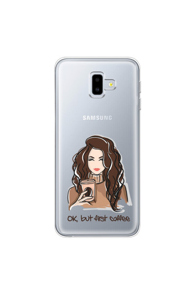 SAMSUNG - Galaxy J6 Plus - Soft Clear Case - But First Coffee