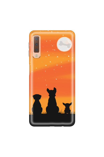 SAMSUNG - Galaxy A7 2018 - Soft Clear Case - Dog's Desire Orange Sky