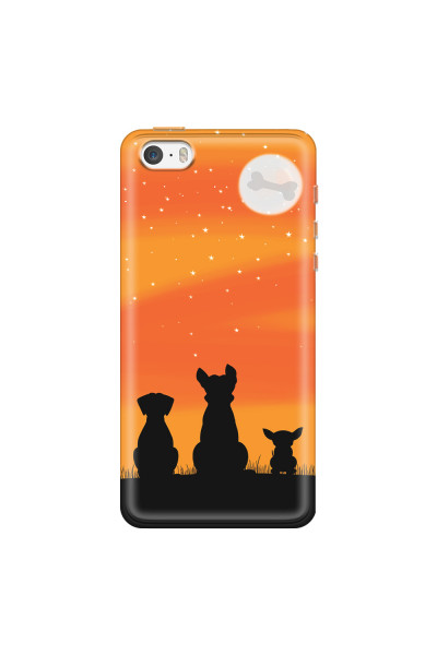 APPLE - iPhone 5S - Soft Clear Case - Dog's Desire Orange Sky