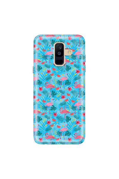 SAMSUNG - Galaxy A6 Plus - Soft Clear Case - Tropical Flamingo IV