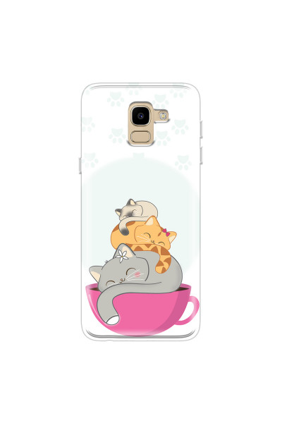 SAMSUNG - Galaxy J6 - Soft Clear Case - Sleep Tight Kitty