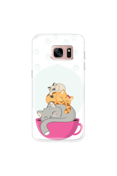 SAMSUNG - Galaxy S7 - Soft Clear Case - Sleep Tight Kitty