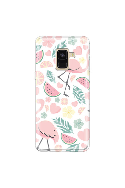 SAMSUNG - Galaxy A8 - Soft Clear Case - Tropical Flamingo III