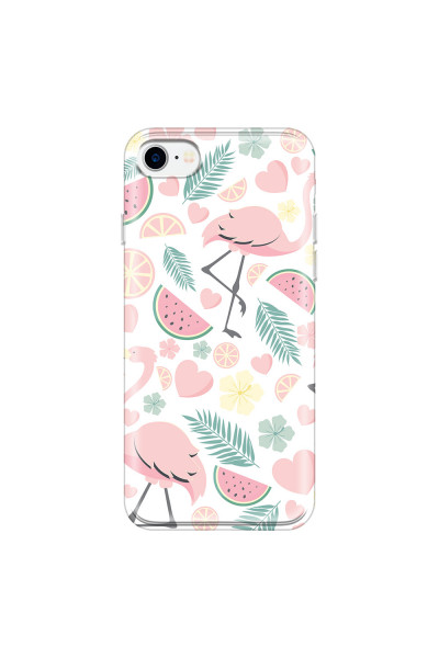 APPLE - iPhone 7 - Soft Clear Case - Tropical Flamingo III