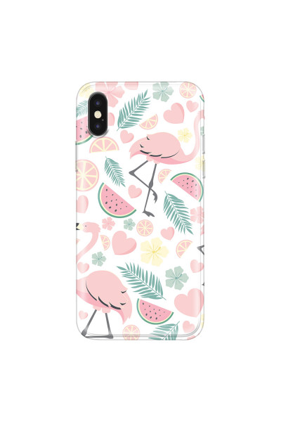 APPLE - iPhone XS Max - Soft Clear Case - Tropical Flamingo III