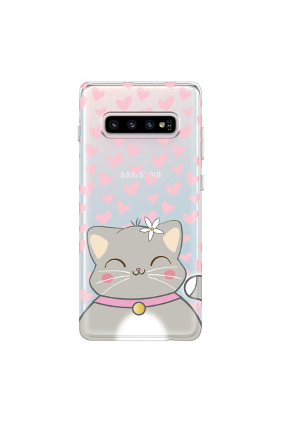 SAMSUNG - Galaxy S10 - Soft Clear Case - Kitty