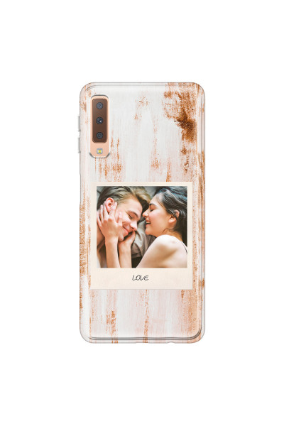 SAMSUNG - Galaxy A7 2018 - Soft Clear Case - Wooden Polaroid