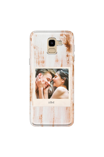 SAMSUNG - Galaxy J6 - Soft Clear Case - Wooden Polaroid