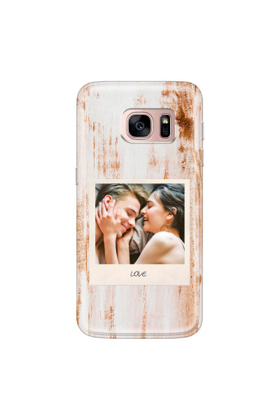 SAMSUNG - Galaxy S7 - Soft Clear Case - Wooden Polaroid