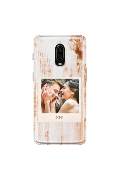 ONEPLUS - OnePlus 6T - Soft Clear Case - Wooden Polaroid