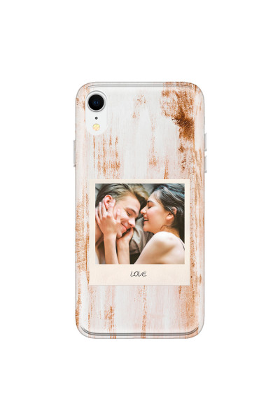 APPLE - iPhone XR - Soft Clear Case - Wooden Polaroid