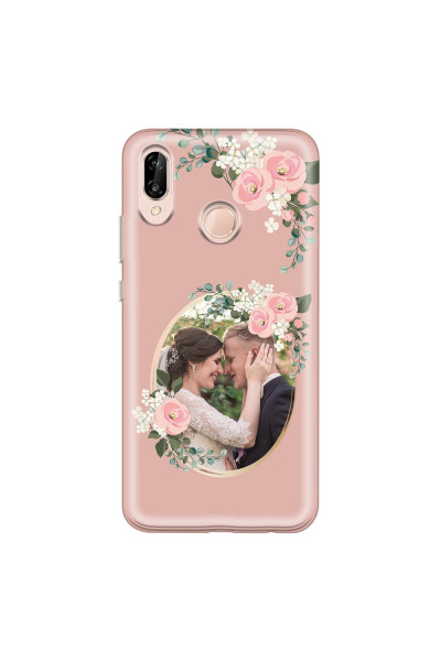HUAWEI - P20 Lite - Soft Clear Case - Pink Floral Mirror Photo