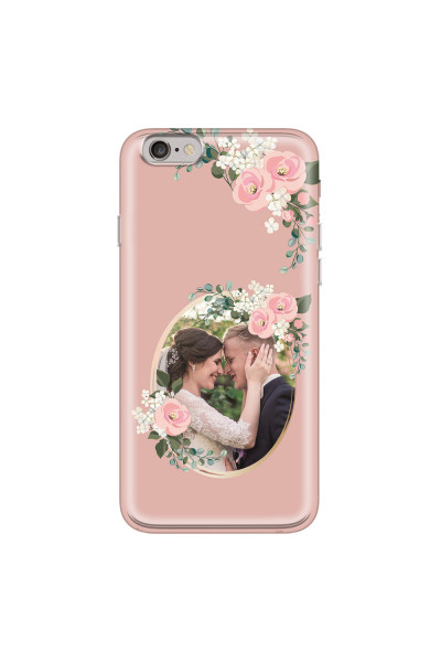 APPLE - iPhone 6S Plus - Soft Clear Case - Pink Floral Mirror Photo