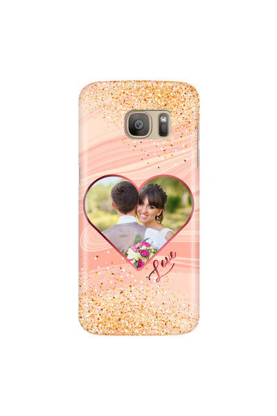SAMSUNG - Galaxy S7 - 3D Snap Case - Glitter Love Heart Photo