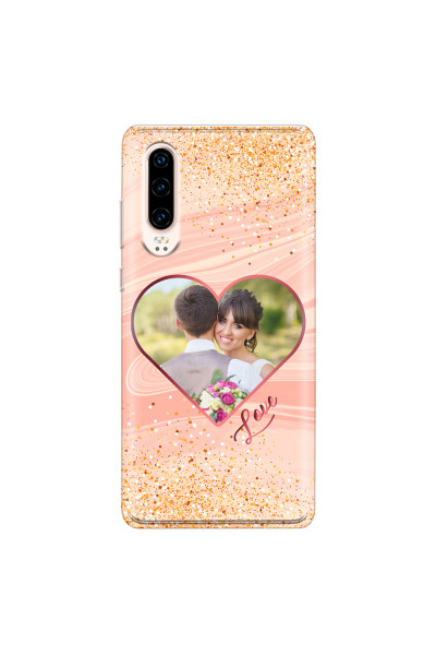HUAWEI - P30 - Soft Clear Case - Glitter Love Heart Photo