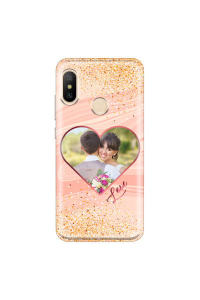 XIAOMI - Mi A2 - Soft Clear Case - Glitter Love Heart Photo