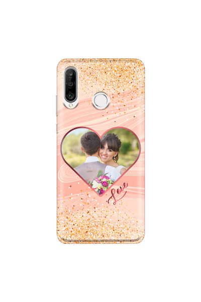 HUAWEI - P30 Lite - Soft Clear Case - Glitter Love Heart Photo