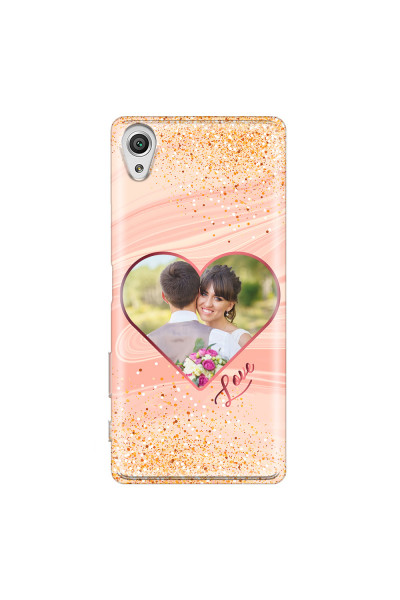 SONY - Sony XA1 - Soft Clear Case - Glitter Love Heart Photo