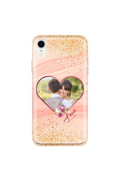 APPLE - iPhone XR - Soft Clear Case - Glitter Love Heart Photo