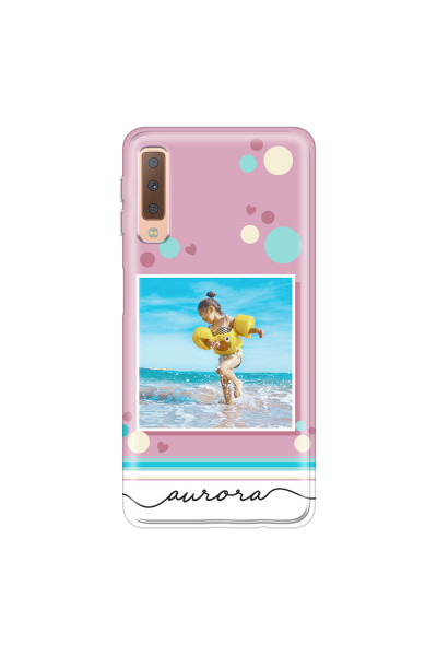 SAMSUNG - Galaxy A7 2018 - Soft Clear Case - Cute Dots Photo Case